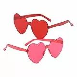 Aidqxbaoer 2 Stück PartyBrille Magische Farben Hippie Sonnenbrille, Lustige Foto Requisiten für Kinder und Erwachsene (Rot und Rosenrot)