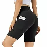 Missluck Radlerhose Damen mit Taschen High Waist Shorts Kurze Sporthose Blickdicht Leggings Sommer für Sport Yoga