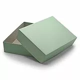 NEUSER PAPIER Hochwertige Aufbewahrungs- und Geschenkboxen - 1 Stück - DIN A4 - Eukalyptus (Grün) bezogen - 302 x 213 x 70 mm, Schul-/Studienabschluss