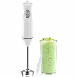 Bonsenkitchen Stabmixer 2-in-1 Set, 1000W Anti-Splash Edelstahl Pürierstab mit 700 ml Becher, 2 Geschwindigkeiten, BPA-freier