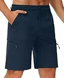 Libin Herren Wandershorts Leichte Schnelltrocknend Sommer Kurz Hose Stretch Trekking Outdoor Cargo Shorts Atmungsaktiv Reise Golf Tactical Shorts, Marine XXL
