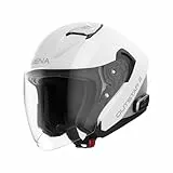 Sena Outstar 2 Smart-Kommunikations-Jethelm mit Mesh Intercom 3.0 und Bluetooth (Glänzend Weiß, M)