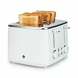 Wilfa Toaster FAMILY I 1.600 W I 7 Bräunungsstufen I 4 Toasts gleichzeitig I Auftau- & Aufwärmfunktion I inkl. Brötchenaufsatz (weiß)