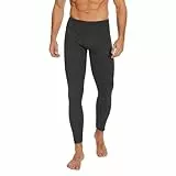 AKKQHH Thermo Unterhosen Herren Lange Warm Thermohose Männer Thermounterwäsche Winter Skiunterwäsche Fleece Funktionsunterwäsche Unterwäsche Hose(Schwarz,L)