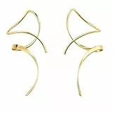 Spiraldraht-Ohrringe für Frauen, 14 Karat Gold, handgebogen, Anhänger, Geschenk für Frauen, ist perfekt als für Geburtstagsfeiern.