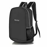 Bekahizar Leichter Rucksack 20L Klein Wanderrucksack für Männer, Frauen, Kinder, Hiking, Sport, Reisen, Klettern (schwarz)