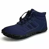 Winter BarfussSchuhe Damen Herren Barfußschuhe Gefüttert Bequem Winterschuhe Winterstiefel Barefoot Shoes Minimalistische(Marine, 41EU)