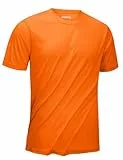 KEFITEVD Laufshirt Herren Kurzarm Sommer Outdoorbekleidung Quick Dry Leicht Trainingsshirt Casual Sportswear Weich Sport Kleidung Orange M