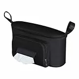 Sauberer und sicherer multifunktionaler Kinderwagen-Organizer, Baby-Kinderwagen-Tasche, Baby-Kinderwagen-Aufbewahrungstasche, Milchflaschen zur Aufbewahrung von(Schwarz, Mit Riemen)