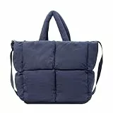 HAWILL Gesteppte Tasche Große Puffer Bag Damen Umhängetasche Stepptasche Bag Leicht Hobo Down Hobo Bag Handtasche Damen Shopper Tragetasche Gross Frauen (Blau)