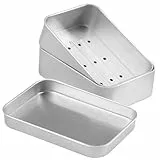 1 Stück Seifendose aus Aluminium mit Herausnehmbarem Abtropfgitter für Rasierseife und Festes Shampoo,Seifenschale zum Reisen,Rostfrei für Seifenbehälter,Blechdose,Metalldose,Seifenbox Wasserdicht