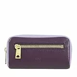 DUDU Bunte Unisex Schlüsseltasche in echtem Kalbsleder Deep Purple