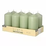 8 Stumpenkerzen Ø 47 mm · 100 mm jadegrün