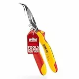 Wiha Flachrundzange Professional electric mit Schneide I ca. 40° gebogene Form I VDE geprüft I Radiozange I 200 mm Elektrikerzange (27425)
