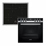 Siemens EQ522IA01, Einbauherd-Set, Bestehend aus HE517GBS4 Herd, 60 x 60 cm, 3D Heißluft, Selbstreinigung, Clip Auszug & EI645CFB6E Induktionskochfeld, Bräterzone, powerBoost, Edelstahl Rahmen