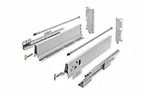 GTV MODERN BOX Schublade Push to Open 300 mm Tiefe 210 mm Höhe Vollauszug Soft Push Auszugssystem Grau Universal ohne Griff