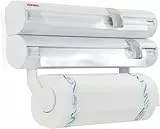 Leifheit Wandrollenhalter Rolly Mobil ComfortLine-Serie mit abnehmbarem Behälter, Küchenrollenhalter für 3 Rollen, Papierrollenhalter mit scharfen Klingen