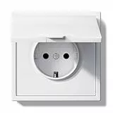 BSEEDLIFE Schuko Steckdose mit Wasserdichter Abdeckung, 80 * 80mm Unterputz EU-Standard Einbausteckdose, 16Amp Wandsteckdose mit PC Rahmen, inzelsteckdose mit Krallen, 1 Fach Weiß