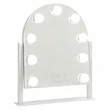 Flamingueo Schminkspiegel mit Beleuchtung - 9 LED - 3 Modi - Einstellbare Intensität - Touch Control - Vanity Mirror - Einstellbare Position - Weiß - 30,5x6x36cm