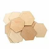 Healifty Holzscheiben, sechseckig, für DIY Handwerk Dekoration 50 Stück 60 mm