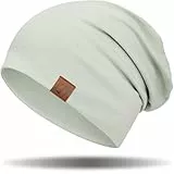 GXCROR Mütze für Damen und Herren - Beanie Slouch, Baumwolle Weich Dünn, Leicht Atmungsaktiv Longbeanie, Chemo Mütze für Alle Jahreszeiten