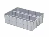 1a-TopStore Einsatzkasten Einteilungs-Set für Eurobehälter, Schubladen mit Innenmaß 362x262 mm (LxB), 102 mm hoch, verschiedene Größen/Farben (2er Set, Grau)
