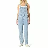 Amazon Essentials Damen Jeans-Overall in Relaxed-Fit mit geradem Bein mit mittlerem Stretchanteil, Helles Eisblau, XL
