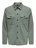 Only & Sons Herren Freizeit Hemd ONSNEWKODYL Overshirt Regular Fit XS - XXL, Größe:L, Farbe:Castor Gray 22021279