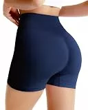 RIOJOY Sport Shorts Damen, 4D High-Waisted Workout Short für Frauen, Nahtlose 4'' Bauchkontroll Scrunch Butt Lifting Impact, Versteckte Tasche Yoga Athletic Biker
