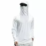 Generisch UV Shirt Herren Langarm Rashguard UPF 50+ Sun Hoodie SPF Sonnenschutz Kapuzenpullover Sommer Outdoor Wandern Angeln Kapuzenshirt Mit Integrierte Nackenmaske