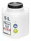 Garronda 5 Liter BPA-freies quadratisches Fass und Futtertonne Weithalsfass Wassertank und Behälter mit Deckel für Sauerkraut sowie Surfass Pökelfass für Fleisch GD-0088, Weiß