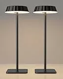 EppieBasic Tischlampe Kabellos Akku 2er-Set: 18W Schnellladung Tischleuchte Akku - 3 Farbtemperaturen Dimmbar - IP65 Wasserdichte für Restaurant Terrasse Outdoor
