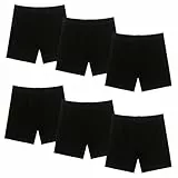 Jeayita Radlerhose Kinder Mädchen Kurze Hose Mädchen Kurze Hosen Shorts Turnhose Sportleggings Baumwolle Kurz 6 Paar Schwarz