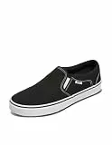 Vans Asher Unisex Sneaker, Canvas Black White, 44 EU
