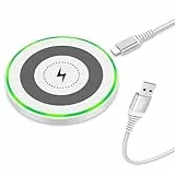 15W Wireless Charger Schnelles Kabelloses Ladegerät Handy Induktive Ladestation für Samsung Galaxy S25 S24 Ultra S23 FE S22+ S21 S20,iPhone 16 15 14 13 12 11,Google Pixel 9 Pro/8/7/6,LG G8/G7/V60/V50
