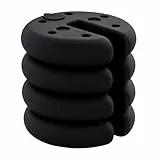 Outsunny 4 STK. Pavillon Standfuß Gewicht Partyzelt Pavillongewicht befüllbar bis 5 kg Gewichte für Pavillon HDPE-Kunststoff Schwarz Ø25 x 6 cm