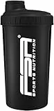 FSA Nutrition Protein Shaker 700 ml mit Messskala und Drehverschluss, für Diät- und Protein-Shakes, BPA frei Schwarz