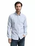 TOM TAILOR Herren Slim Fit Hemd mit Struktur 1023881, 24183 - Light Blue White Structure, L