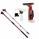 Einhell Akku-Fensterreiniger BRILLIANTO Power X-Change (18 V, 28 cm lange Saugdüse, streifenfreie Reinigung, inkl. Sprühflasche mit Mikrofasertuch, Teleskopstangenset, ohne Akku)