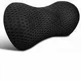 Perclyzm Rückenkissen, Lendenkissen, Lendenwirbelkissen, Ergonomisches Memory-Foam, Orthopädisches Für Bett, Bürostuhl Und Auto, Mit Lordosenstütze Und Steißbein-Entlastung (Black)