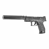 Walther PDP Compact 4' Airsoft Pistole - Airsoft Waffe mit 6 mm Federdruck  0,5J, inkl. Schalldämpfer-Attrappe & 2 Magazine & 100 BBS