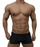 DLSMDOUS Herren Laufshorts mit 3' Innennaht und großer Laufseitenaufteilung Schwarz L