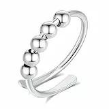 INFUSEU Anti Stress Ring, Fidget Angstring Ringe Verstellbar Bead Einstellbare Spinner Worry Schmuck Anxiety Ring Geschenk für Frauen Damen Mädchen