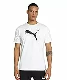 PUMA Herren Teamrise Logo Jersey Baumwolle T-Shirts, Puma White-puma Black, L EU
