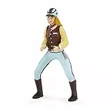 PAPO -Handbemalt - Figuren -Pferd, Fohlen und Ponys -Reiterin Fashion blau-52009-Sammelbar-Für Kinder - Geeignet für Jungen und Mädchen - Ab 3 Jahren