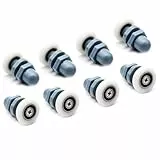 8 Stück 20mm Duschtürrollen, Duschtür Rollen aus Kunststoff-Nylon und Edelstahl, Ersatzrollen Für Duschtüren, Für Duschrundtüren Und Schiebetüren, Duschkabinentür, Halbkreis Türen