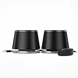 Amazon Basics Bluetooth und USB Lautsprecher mit blauer Beleuchtung für PC, Groß, schwarz