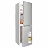 Exquisit Kühl-Gefrierkombination | 193 l Nutzinhalt, Energieeffizienzklasse E, 41 dB Geräusch | No Frost, elektronische Temperaturregelung, Umluftventilator, LED| KGC5195-65-NF-330E silber