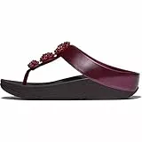 Fitflop Damen Fino Beadie-Button Metallic Zehentrenner, Metallic Rubin, 42 EU