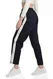 Kendindza Knopfhose Reha Hose Damen seitlich zu öffnen Jogginghose mit Druckknöpfen Relaxhose Damen Sporthose Damen Lang Trainingshose Damen Lang Freizeithose Damen Blau - M